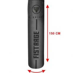 Boxing All FISTRAGE Heavy Punch Bag 5ft Black Matt Microfiber Leather (Filled & Unfilled)