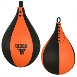 Fistrage USA FISTRAGE Speed Bag Leather Lightweight Boxing Ball MMA Muay Thai Training Punching Dodge Striking With Free Hanging Swivel Workout Speedball Kit Kicking Equipment Speed Bags