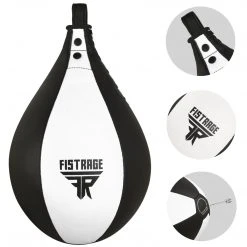 Fistrage USA FISTRAGE Speed Bag Leather Lightweight Boxing Ball MMA Muay Thai Training Punching Dodge Striking With Free Hanging Swivel Workout Speedball Kit Kicking Equipment Speed Bags